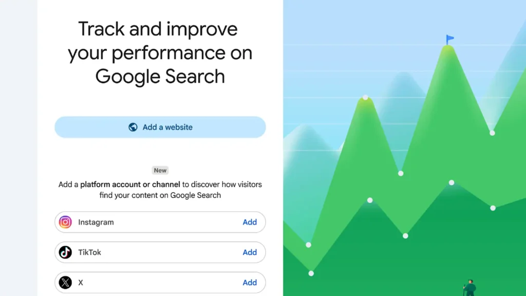 google search console redes sociais